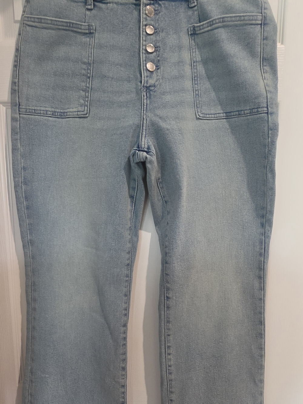Michael Kors Light Blue Straight Leg High Rise Bootcut Button-Fly Jeans NWT